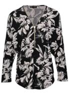 Dorothy Perkins *izabel London Black Floral Oversize Top