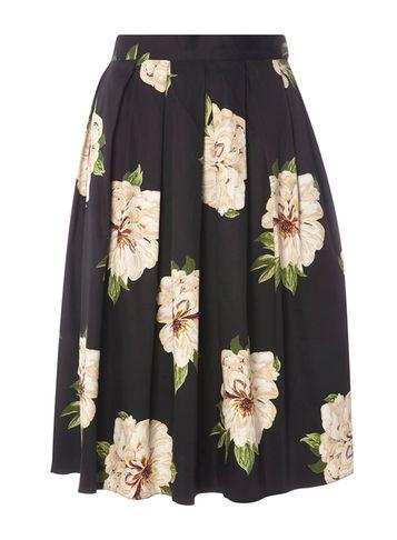 Dorothy Perkins Black Floral Full Skirt