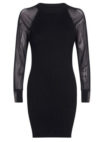Dorothy Perkins *quiz Black Light Knitted Jumper Dress