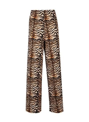 Dorothy Perkins Brown Tiger Print Interlock Twist Yarn Palazzo Trousers