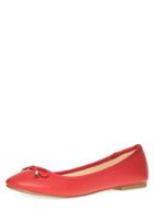 Dorothy Perkins Red Leather Look Ballet Pumps