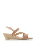 *head Over Heels By Dune Nude Nicki Ladies Mid Heel Sandals