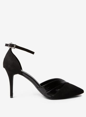 Dorothy Perkins Wide Fit Black Glacier Court Shoes