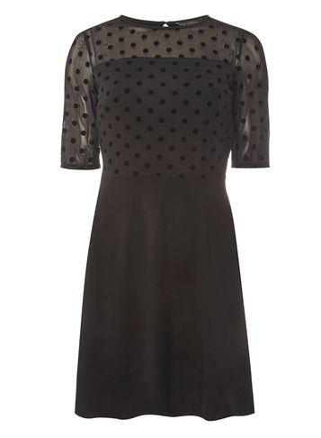 Dorothy Perkins Black Dobbie Mesh Dress