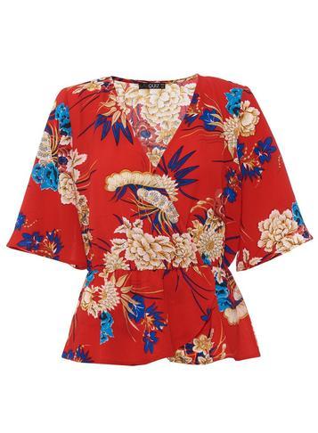 Dorothy Perkins *quiz Multi Coloured Floral Print Sleeve Top