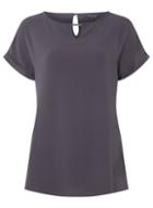Dorothy Perkins *tall Grey Bar Trim T-shirt