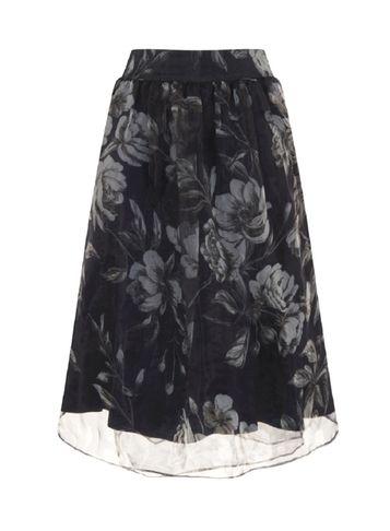 Dorothy Perkins *chi Chi London Blue Floral Organza Midi Skirt