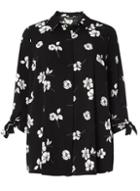 Dorothy Perkins *dp Curve Black Floral Print Tie Sleeve Shirt