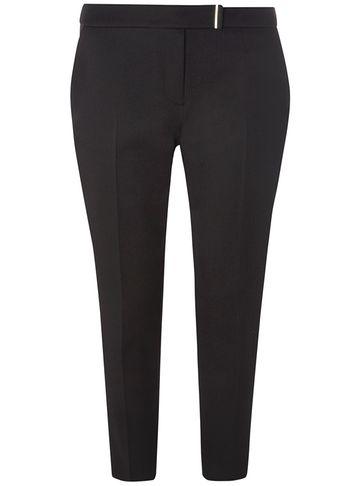 Dorothy Perkins Black Metal Trim Pique Trousers