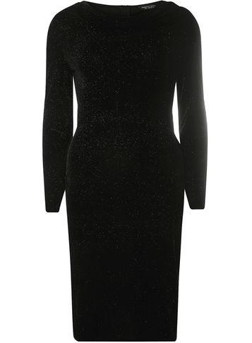 Dorothy Perkins Black Shimmer Cowl Neck Midi Dress