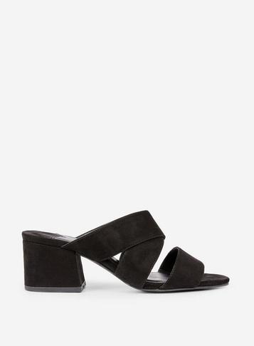 Dorothy Perkins Wide Fit Black 'bart' Heeled Mules
