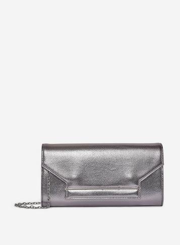 Dorothy Perkins Grey 'pewter' Metal Bar Clutch Bag