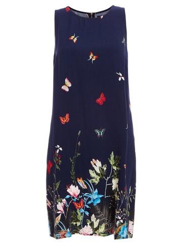 *quiz Blue Butterfly Print Shift Dress