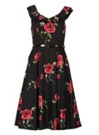Dorothy Perkins *izabel London Black Floral Flare Dress