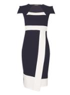 Dorothy Perkins *feverfish Navy Asymmetric Panel Dress