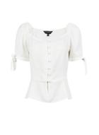 Dorothy Perkins Ivory Button Down Milkmaid Top