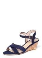 Dorothy Perkins *lily & Franc Navy 'jane' Scallop Wedges