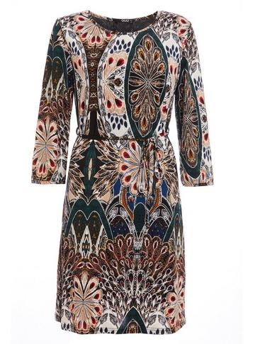 *quiz Green Peacock Print Shift Dress