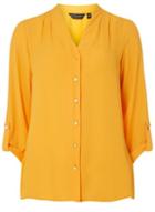 Dorothy Perkins Orange Pleated Collarless Shirt