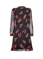 Dorothy Perkins Multi Colour Feather Print Ruffle Mini Dress