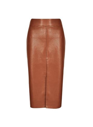 Dorothy Perkins Tan Pu Midi Skirt
