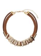 Dorothy Perkins Brown Cord Short Necklace
