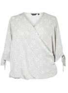 Dorothy Perkins Dp Curve Grey Floral Print Bubble Hem Wrap Top