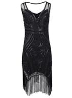 Dorothy Perkins *izabel London Black Sequin Flapper Bodycon Dress