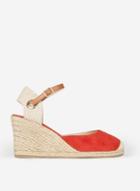 Dorothy Perkins Wide Fit Red 'raya' Espadrille Wedges