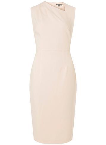 Dorothy Perkins Petite Blush Pleat Neck Pencil Dress