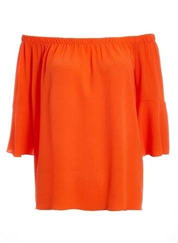 *quiz Orange Bardot Sleeve Top