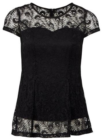 *izabel London Black Lace Yoke Top