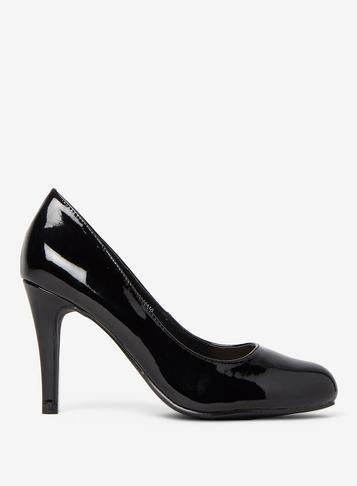 Dorothy Perkins Wide Fit Black Dallas Court Shoes