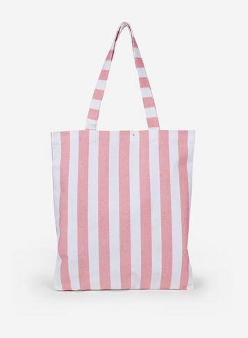 *pieces Pink Stripe 'brooke' Shopper Bag