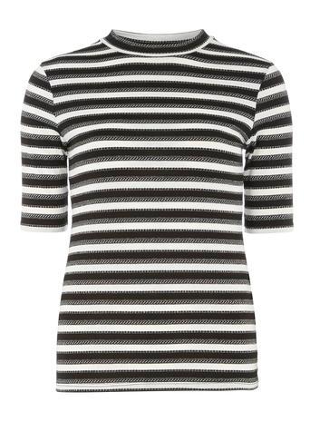 Dorothy Perkins Metallic Stripe Mock Neck Top