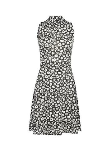 Dorothy Perkins Multi Colour High Neck Floral Print Jersey Fit And Flare Dress