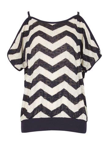 Dorothy Perkins *izabel London Multi Navy Shoulder Top