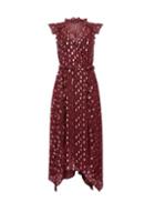 Dorothy Perkins Red Leopard Print Foil Asymmetric Ruffle Midi Dress