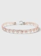 Dorothy Perkins Pink Crystal And Fabric Choker Necklace