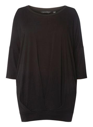 Dorothy Perkins Dp Curve Black Bubble Hem Top