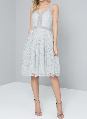 Dorothy Perkins *chi Chi London Blue Lace Midi Skater Dress