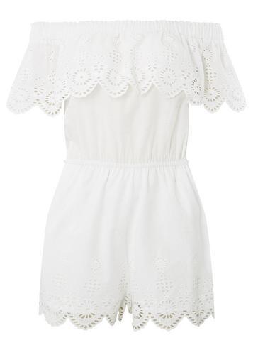 Dorothy Perkins *dp Beach Ivory Broderie Detail Playsuit