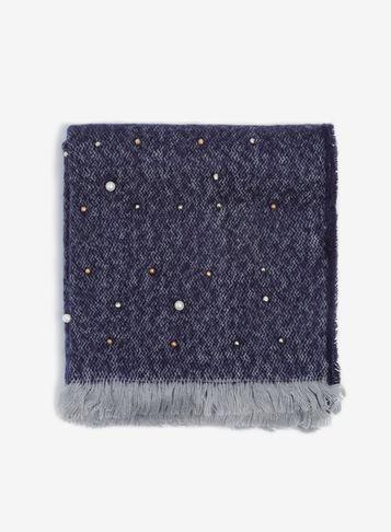 Dorothy Perkins Navy Pearl Embellished Scarf