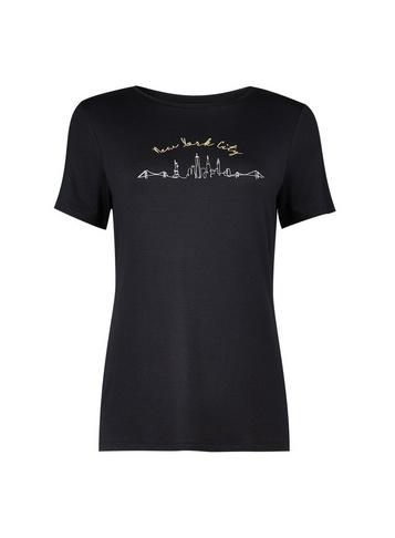 Dorothy Perkins Black New York Embroidered Logo Tee