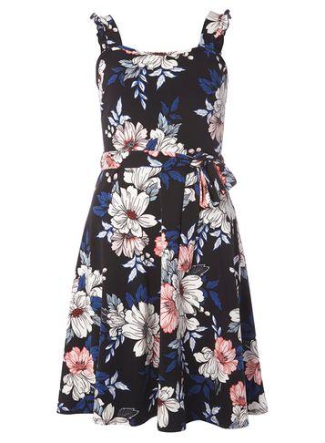 Dorothy Perkins Black Floral Ruffle Sundress