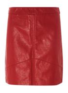 Dorothy Perkins Red Faux Leather Mini Skirt