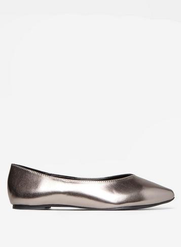 Dorothy Perkins Wide Fit Grey Pria Pewter Textured Pumps