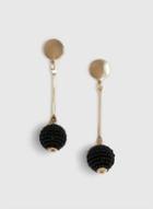 Dorothy Perkins Black Seed Bead Ball Earrings