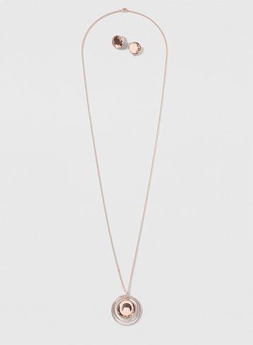 Dorothy Perkins Rose Gold Stone Jewellery Set