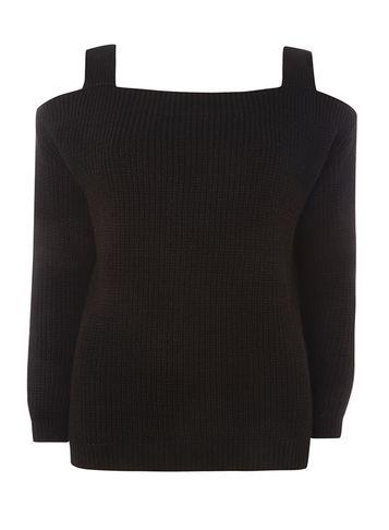 Dorothy Perkins Black Cold Shoulder Jumper
